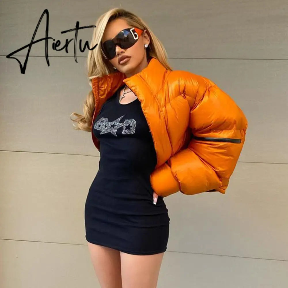 Aiertu Sleeveless Sequined Letter Print Sexy Mini Dress Summer Women Fashion Streetwear Outfits Y2K Party Clothing Aiertu