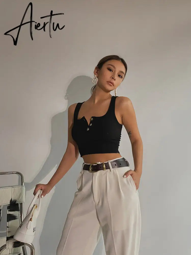 Aiertu Spring New Office Lady High Quality Elegant Casual Fashion Wide Leg Woman Female Pants Hot Sales Aiertu