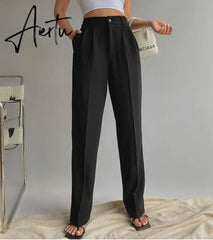 Aiertu Spring New Office Lady High Quality Elegant Casual Fashion Wide Leg Woman Female Pants Hot Sales Aiertu