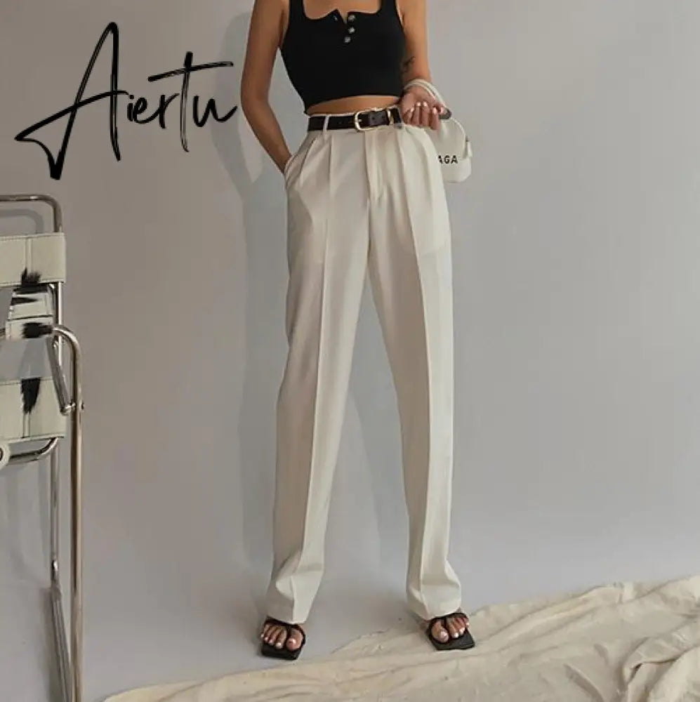 Aiertu Spring New Office Lady High Quality Elegant Casual Fashion Wide Leg Woman Female Pants Hot Sales Aiertu