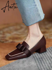 Aiertu Spring Shoes Female British Style New Thick-soled College Style Casual Loafers Genuine Leather Fashion Shoes Girls Aiertu