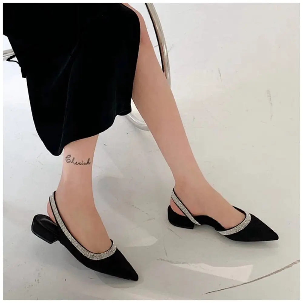 Aiertu Spring  Summmer Slingback Sandals Women Slip On Mule Shoes Fashion Bling Crystal Brand Shallow Elegant Mules Slides Shoes Aiertu