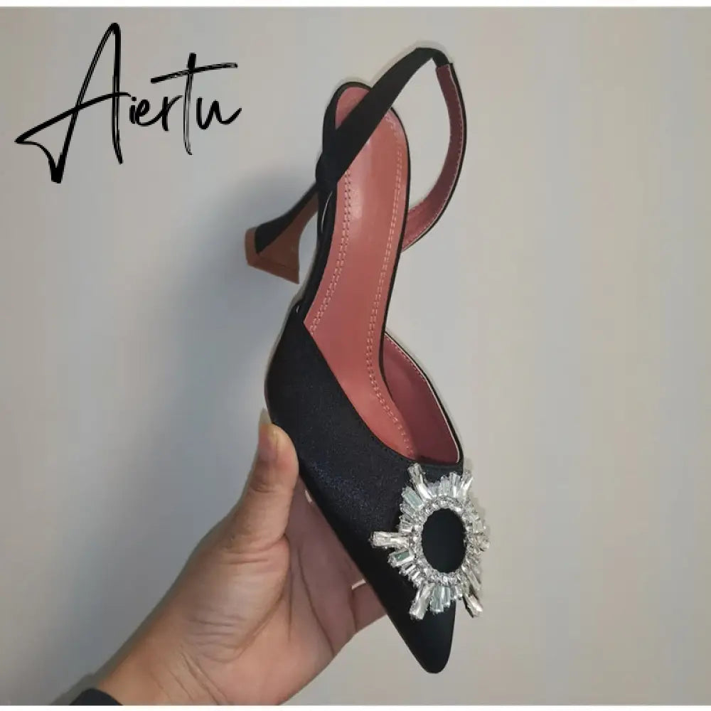 Aiertu Star style Women Sandals Elegant Pointed toe Slingback Summer Office Lady Shoes Fashion High heels Gladiator sandals Woman Aiertu