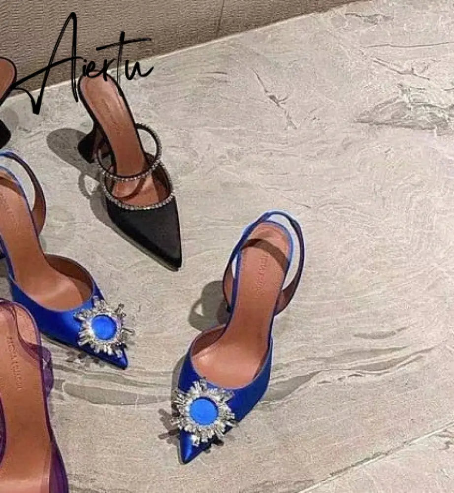 Aiertu Star style Women Sandals Elegant Pointed toe Slingback Summer Office Lady Shoes Fashion High heels Gladiator sandals Woman Aiertu