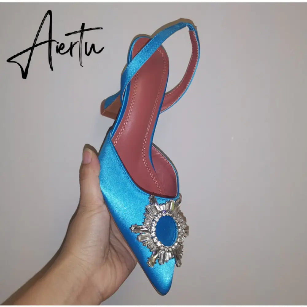 Aiertu Star style Women Sandals Elegant Pointed toe Slingback Summer Office Lady Shoes Fashion High heels Gladiator sandals Woman Aiertu
