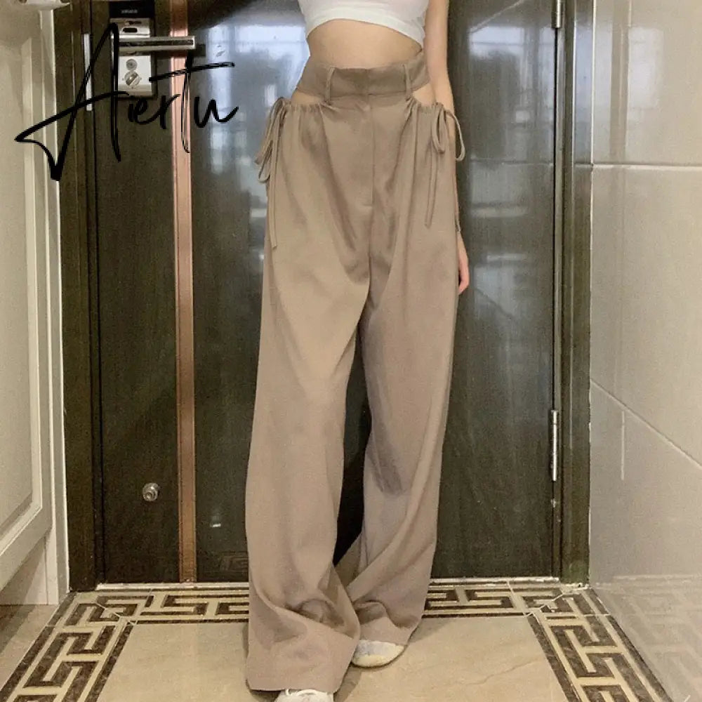 Aiertu Streetwear Women's Cargo Harem Pants Hip Hop High Waist Casual Female Track Pants Joggers Trousers Fashion Harajuku Women Pants Aiertu