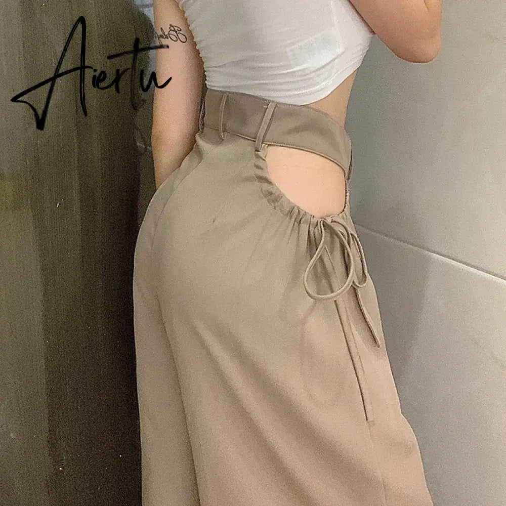 Aiertu Streetwear Women's Cargo Harem Pants Hip Hop High Waist Casual Female Track Pants Joggers Trousers Fashion Harajuku Women Pants Aiertu