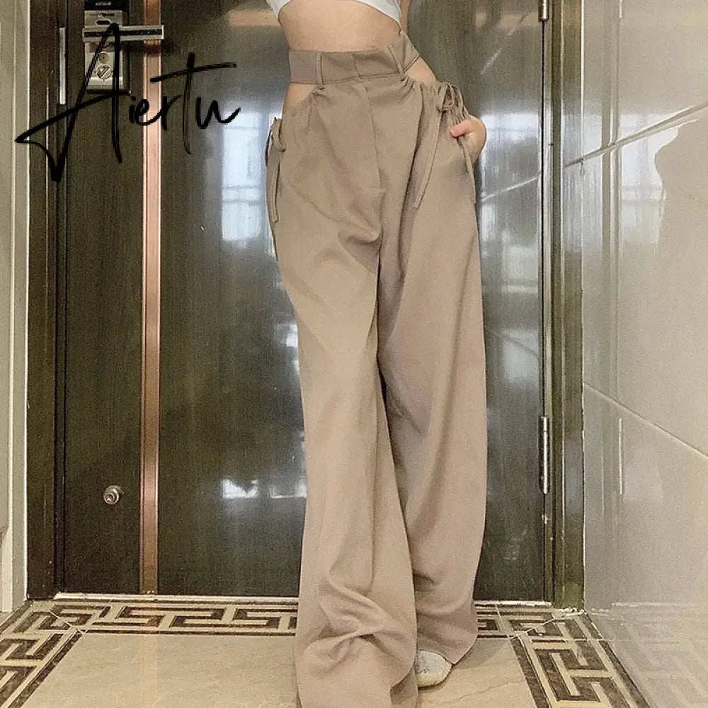 Aiertu Streetwear Women's Cargo Harem Pants Hip Hop High Waist Casual Female Track Pants Joggers Trousers Fashion Harajuku Women Pants Aiertu