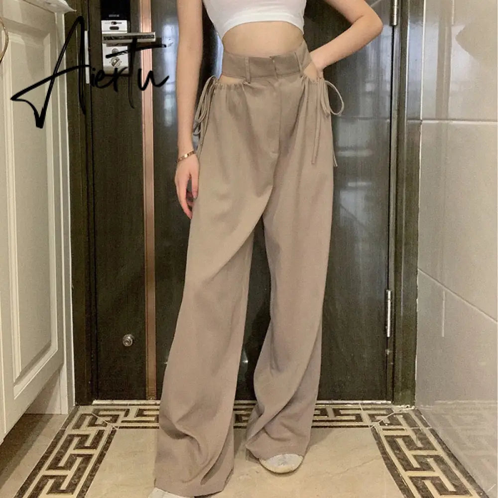 Aiertu Streetwear Women's Cargo Harem Pants Hip Hop High Waist Casual Female Track Pants Joggers Trousers Fashion Harajuku Women Pants Aiertu