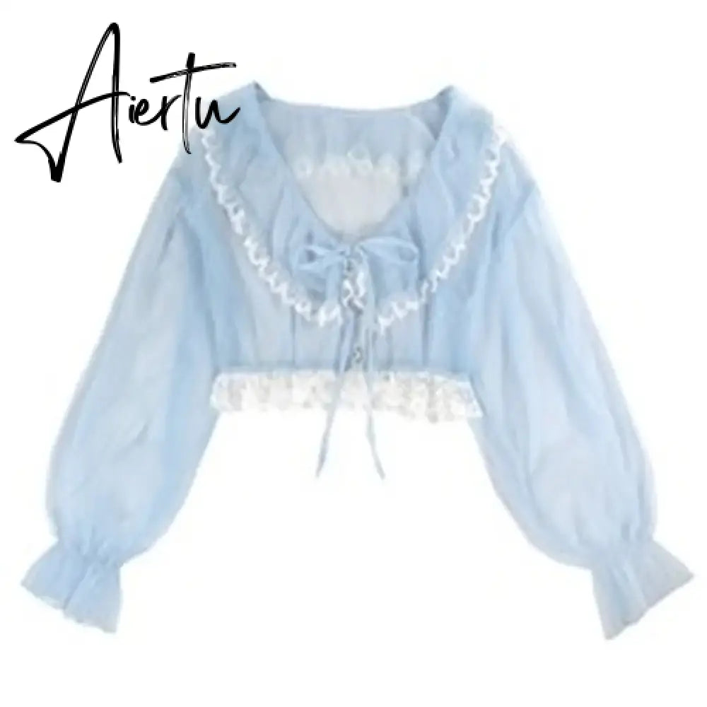 Aiertu  Summer Floral Kawaii Halter Tops Women White Backless Sexy Beach Sweet Cute Tanks Lace Print Party Korean Fashion Clothing Aiertu