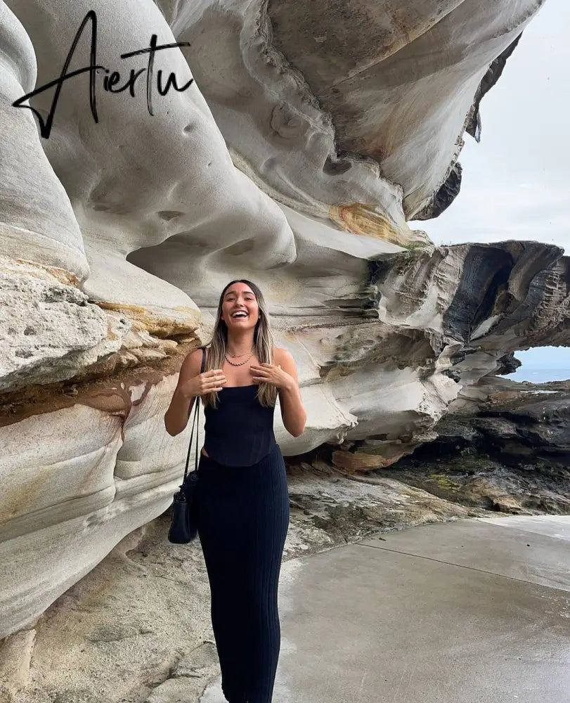 Aiertu Summer Knit Long Skirts For Women Sexy Beach Cove Up Dress Party Outfits Dropped Waist See Through Wrap White Midi Skirt Aiertu