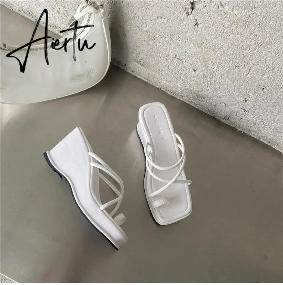 Aiertu Summer New Fashion Women Wedges Slippers Sexy Flip Flop Sandals High Quality Ladies Outdoor Platform Slides Aiertu