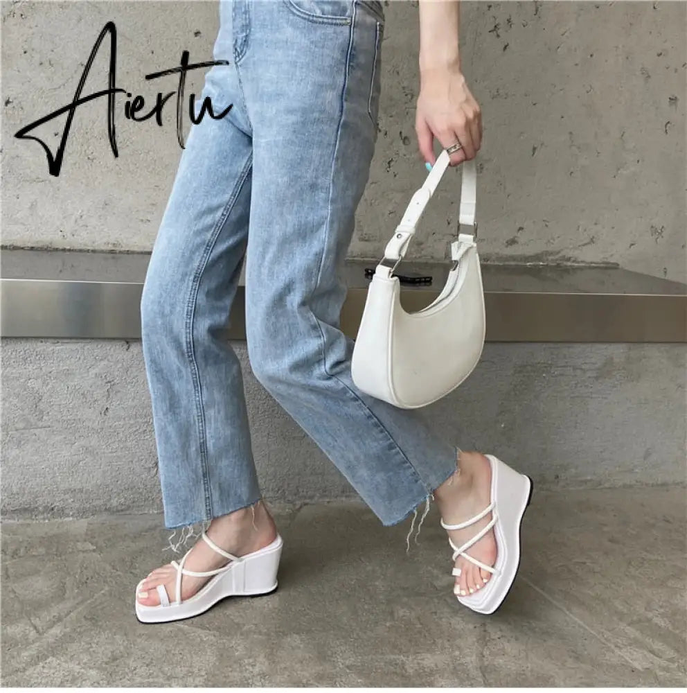 Aiertu Summer New Fashion Women Wedges Slippers Sexy Flip Flop Sandals High Quality Ladies Outdoor Platform Slides Aiertu