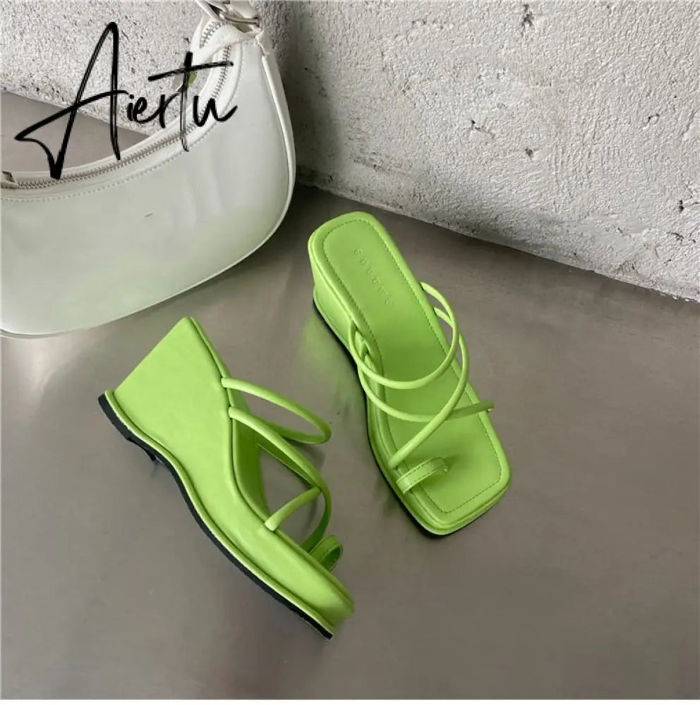 Aiertu Summer New Fashion Women Wedges Slippers Sexy Flip Flop Sandals High Quality Ladies Outdoor Platform Slides Aiertu