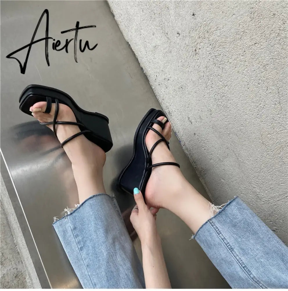 Aiertu Summer New Fashion Women Wedges Slippers Sexy Flip Flop Sandals High Quality Ladies Outdoor Platform Slides Aiertu
