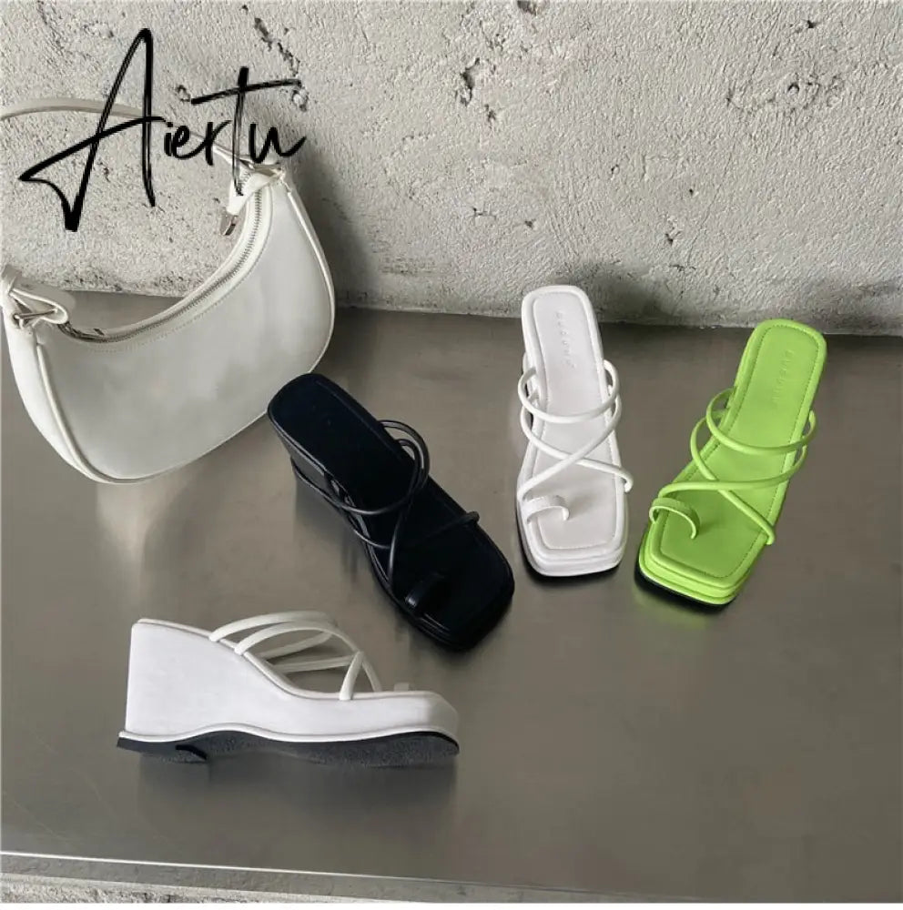 Aiertu Summer New Fashion Women Wedges Slippers Sexy Flip Flop Sandals High Quality Ladies Outdoor Platform Slides Aiertu