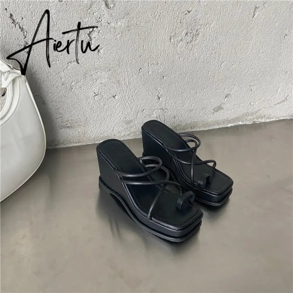 Aiertu Summer New Fashion Women Wedges Slippers Sexy Flip Flop Sandals High Quality Ladies Outdoor Platform Slides Aiertu