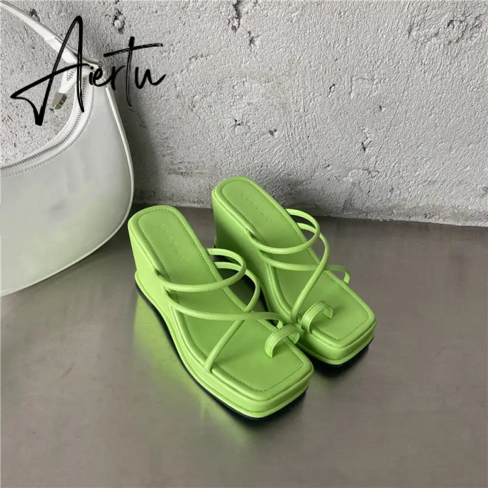 Aiertu Summer New Fashion Women Wedges Slippers Sexy Flip Flop Sandals High Quality Ladies Outdoor Platform Slides Aiertu