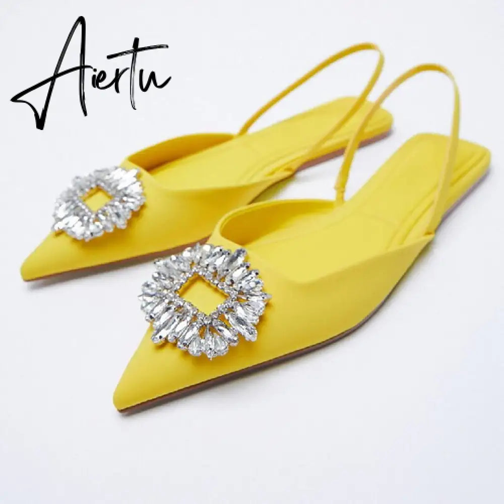 Aiertu Summer New Women's Sandals Closed Toe Green Single Shoes With Thin Heel Mid-heeled Fashion Hollow Pointed Toe Women Shoes Aiertu