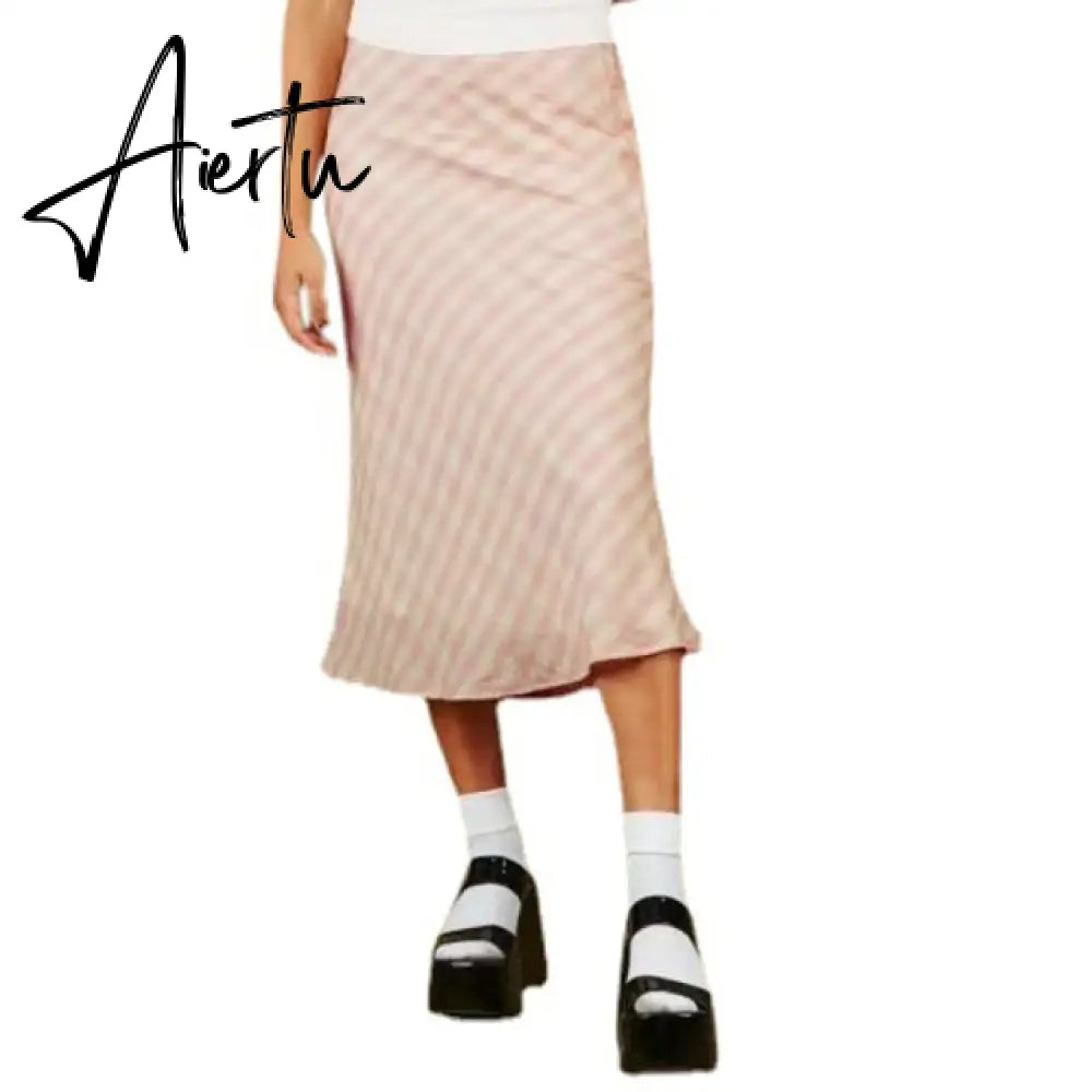 Aiertu Summer Print Skirt Women A-Line Trendy Y2K Skirts Harajuku Knee-Length Casual High Waist Party Streetwear Bodycon E-girl Skirt Aiertu