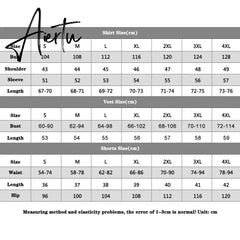 Aiertu Summer Women Three Piece Sets Casual Linen Plaid Long Sleeve Tops + Elastic Waist Belt Wide Leg Shorts Vest Suits Aiertu