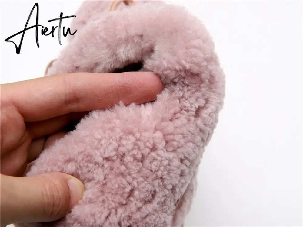 Aiertu Sweet Women Wool Cow Suede Ankle Boots Female Big Size Snow Boots Dancing Casual Shoes Woman Newest Flats Platform Boots Aiertu
