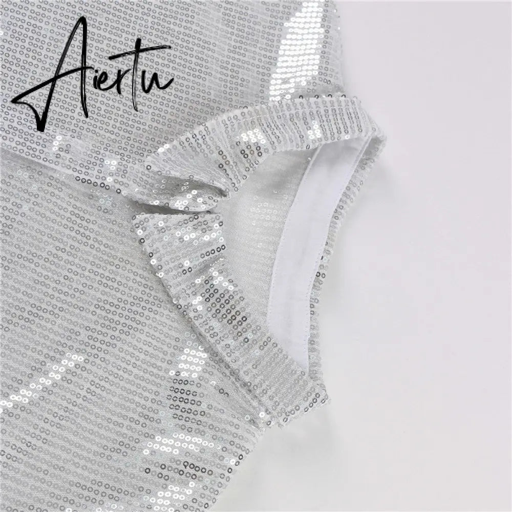 Aiertu Turn-down Collar Sequin Woman Blouses White Long Sleeve Casual Elegant Blouses Women Spring Loose Fashion Plus Size Tops Aiertu
