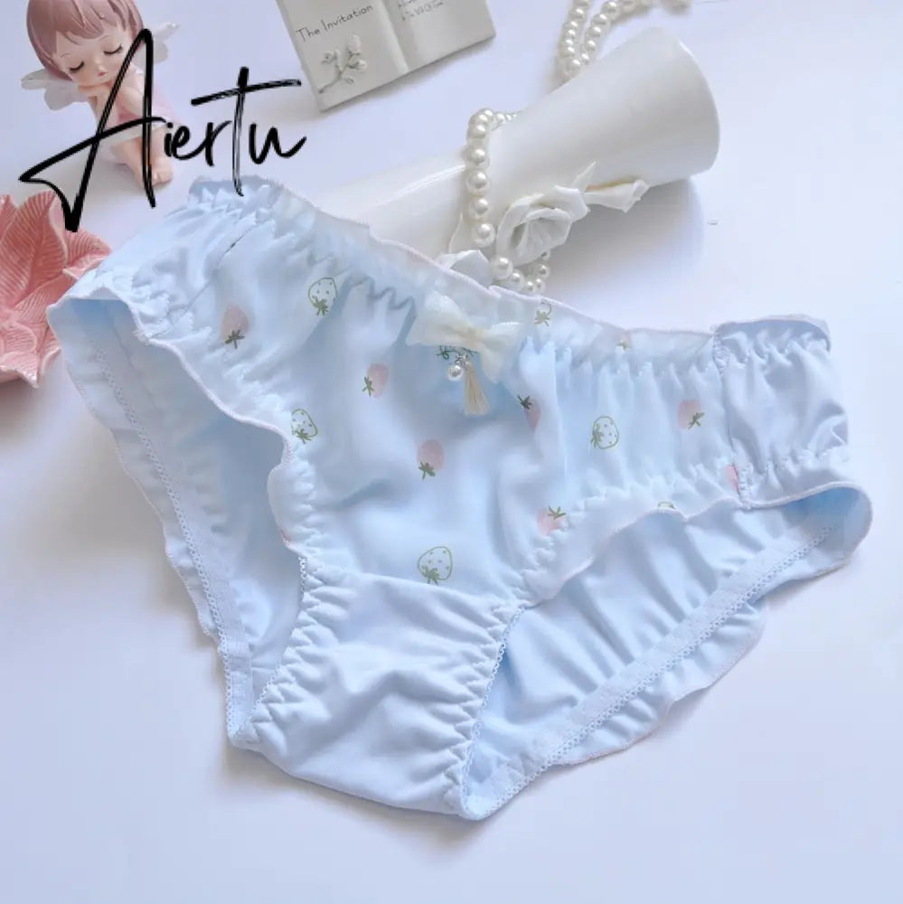 Aiertu Two-color Water-soluble Lingerie Embroidery Film Cup Bralette No Steel Ring Fresh and Girly Cute Gather Underwear Bra Set Aiertu