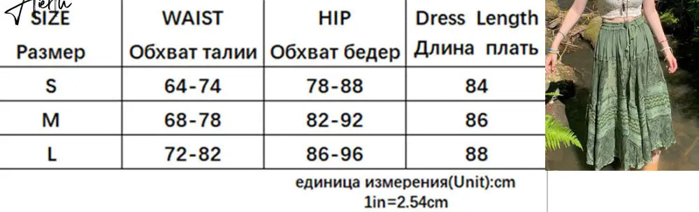 Aiertu Vintage Lace Up Bow Floral Long Skirts Green Y2k High-Waisted Loose Mid-Calf Pleated Skirt Harajuku Grunge Fairy Women Clothing Aiertu