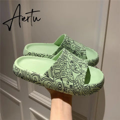 Aiertu Woman Fashion Streetwear Slippers Solid Color Simple Slippers Anti-Slip Bathroom Slippers For Women Girls Minimalist Sandals Aiertu