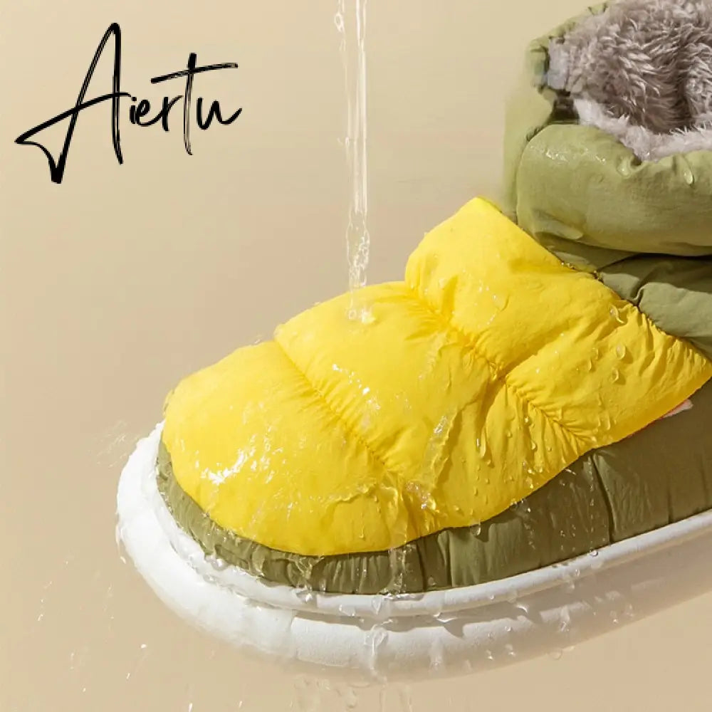 Aiertu  Woman Winter Warm Boots Down Cloth Cotton Shoes for Ladies Outdoor Waterproof Platform  Non-slip Fluffy Women's Ankle Boot Aiertu
