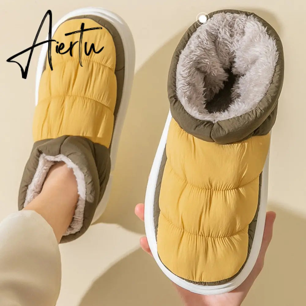 Aiertu  Woman Winter Warm Boots Down Cloth Cotton Shoes for Ladies Outdoor Waterproof Platform  Non-slip Fluffy Women's Ankle Boot Aiertu