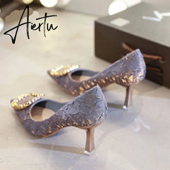 Aiertu  Women Elegant Party Wedding Pumps Pointed High Heels Stiletto All-match shoes for woman Sexy Girl lady Single Shoes Aiertu