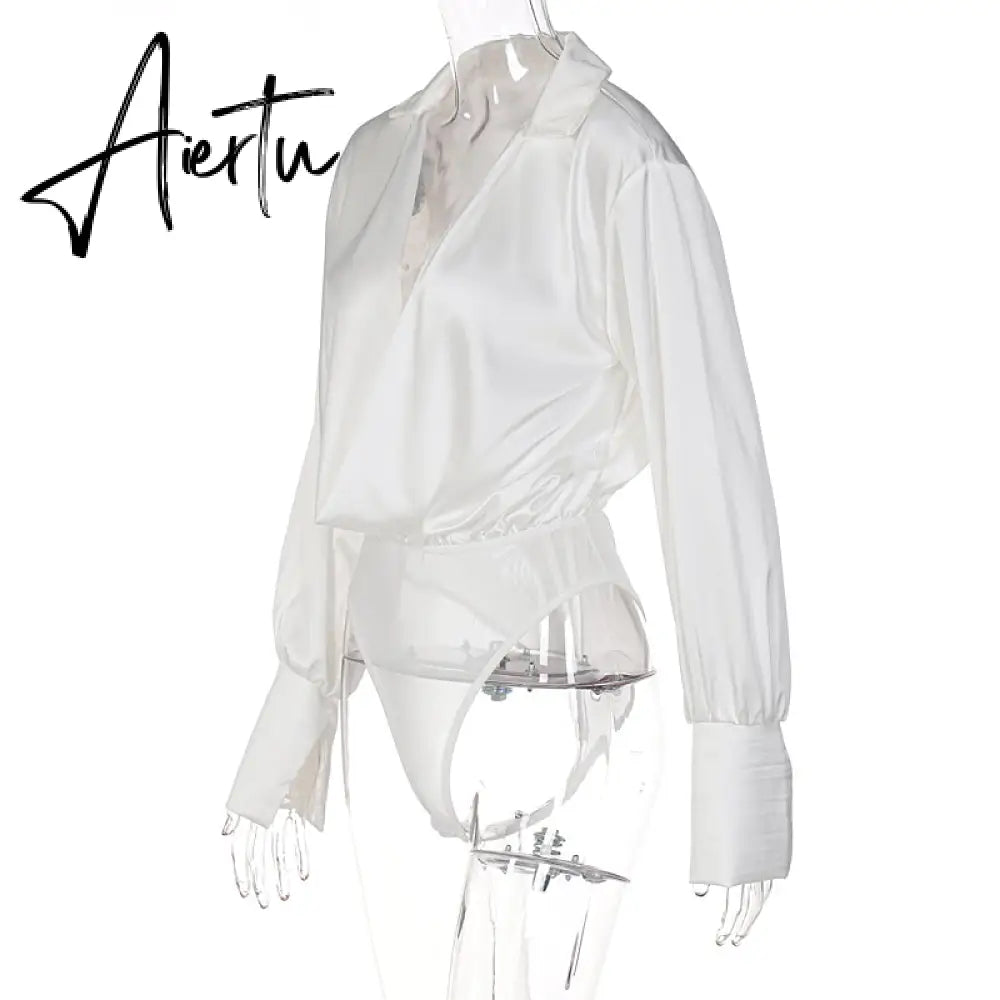 Aiertu Women Fashion Revealing Bodycon Slim Solid Swing Collar Long Sleeves Mini Dress Fall Clothing Sexy Streetwear Aiertu