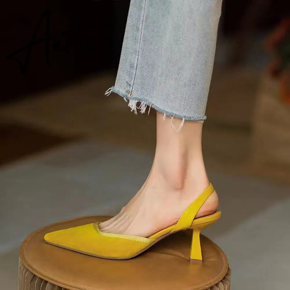 Aiertu Women High Heels Brand Pumps Shoes Pointed Toe Slingback Summer Sexy Zapatos De Mujer Plataforma Sandales Sapatos Feminino Aiertu