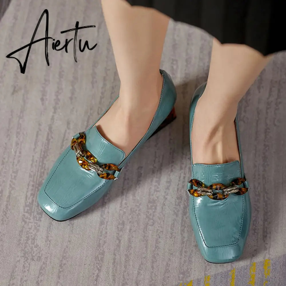 Aiertu  Women  High Heels Shoes Genuine Leather Round Toe Shoes for Women Genuine Leather Newest Party Basic Shoes Woman Aiertu