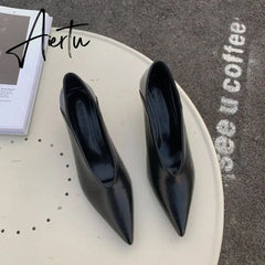 Aiertu Women Pumps Fashion Thin Low Heels Sandals Shoes For Woman Shallow Pointed Toe Heel Work Shoes Female Elegant Shoes Aiertu