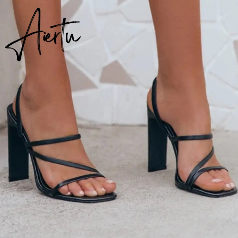 Aiertu Women Pumps Open Toe Sexy Sandals Ladies Thin Belt High Heels Females Outdoor Party Dress Brand Fashion Shoes For Lady Aiertu