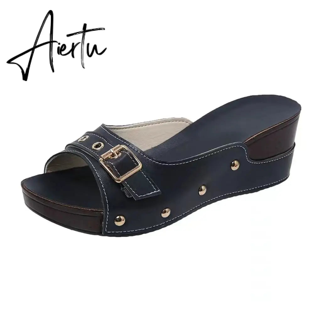 Aiertu Women Sandals Fashion Wedges Shoes For Women Slippers Summer Shoes With Heels Sandals Flip Flops Women Beach Casual Shoes Aiertu