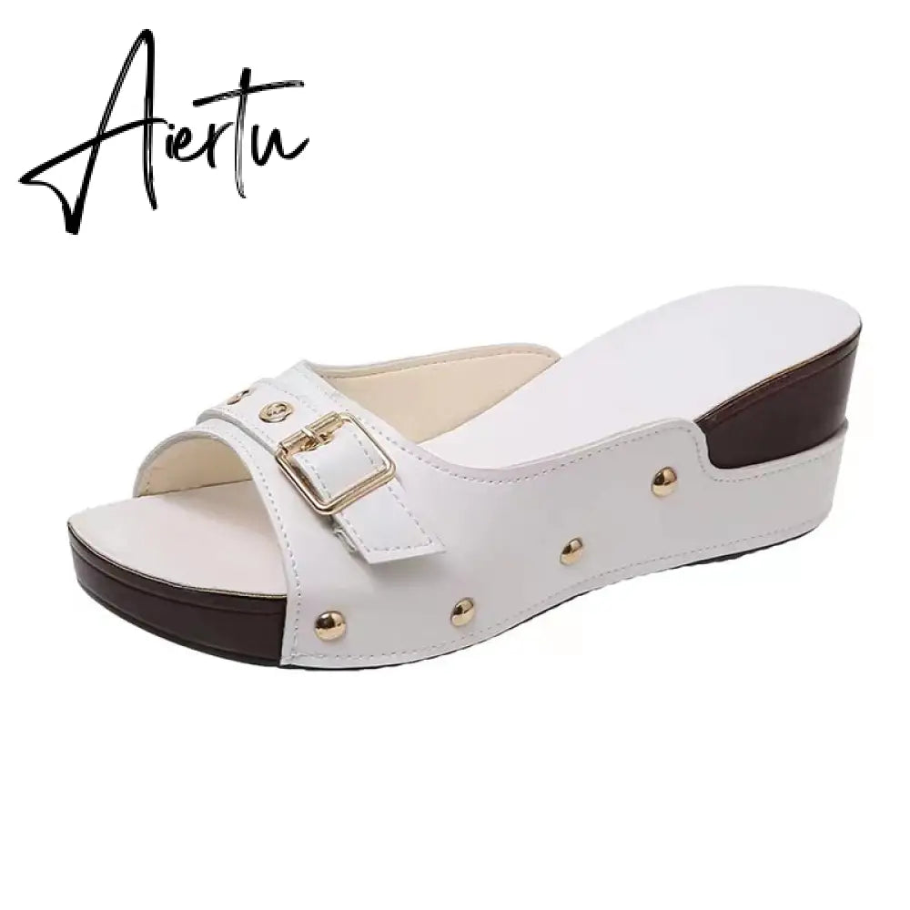 Aiertu Women Sandals Fashion Wedges Shoes For Women Slippers Summer Shoes With Heels Sandals Flip Flops Women Beach Casual Shoes Aiertu