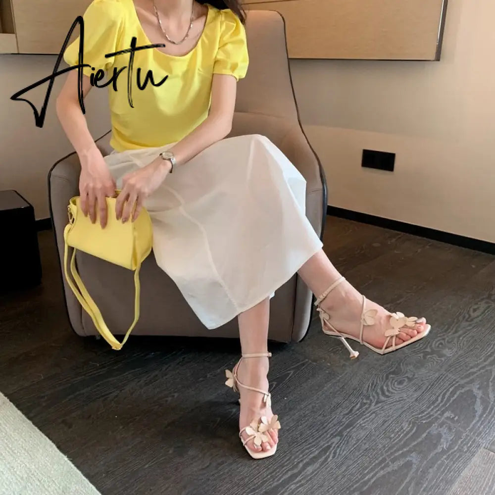 Aiertu  Women Sandals Shoes Sexy High Heels Buckle Strap Sandals Summer Party Dress Pumps NEW Woman Shoes High Heels Sexy Aiertu