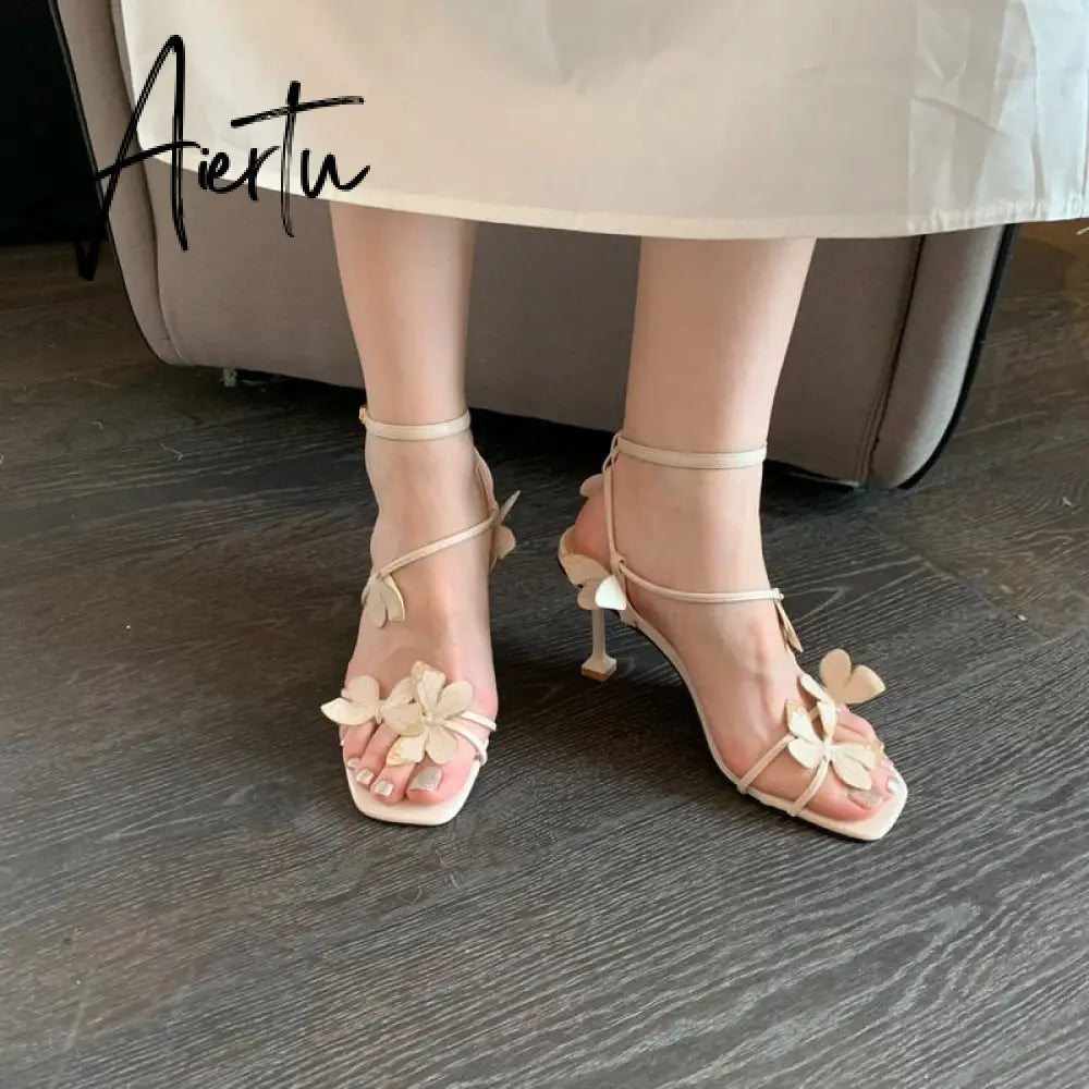 Aiertu  Women Sandals Shoes Sexy High Heels Buckle Strap Sandals Summer Party Dress Pumps NEW Woman Shoes High Heels Sexy Aiertu