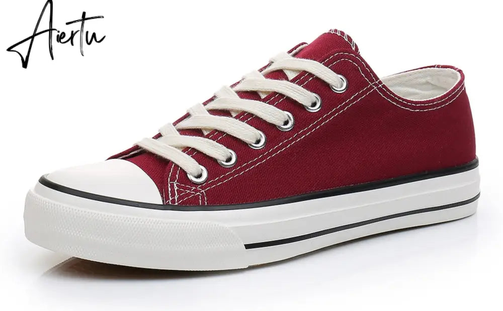 Aiertu Women Shoes New Retro Lowtop Sneakers Shoes for Women Canvas Round Toe Cross-tied Causal Flats Shoes Aiertu