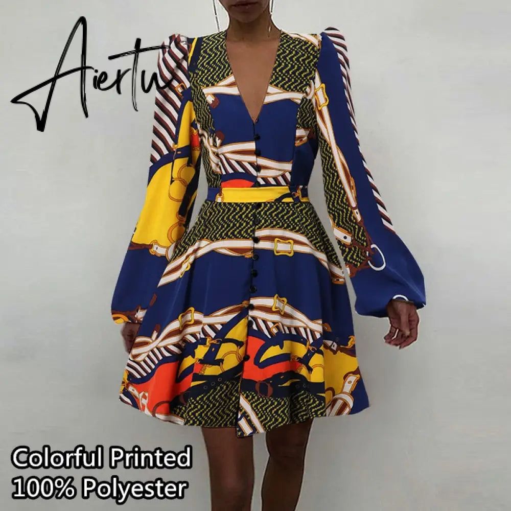 Aiertu Women Silk Dress Celmia Satin Mini Robe Summer Elegant Party Wrap Evening Dress Long Lantern Sleeve V Neck Solid Vestidos Aiertu