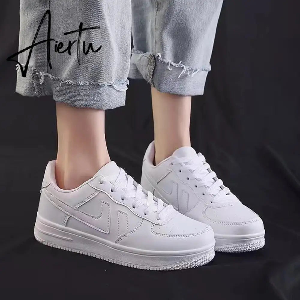 Aiertu Women Sneakers White Pink Tennis Cute Lovely Girl Casual Shoes Female Student Blue Low Top Platform Flats Ladies Vulcanize Shoes Aiertu