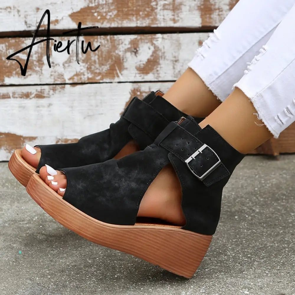 Aiertu Women Wedges Sandals High Heels Summer Platform Shoes Aiertu