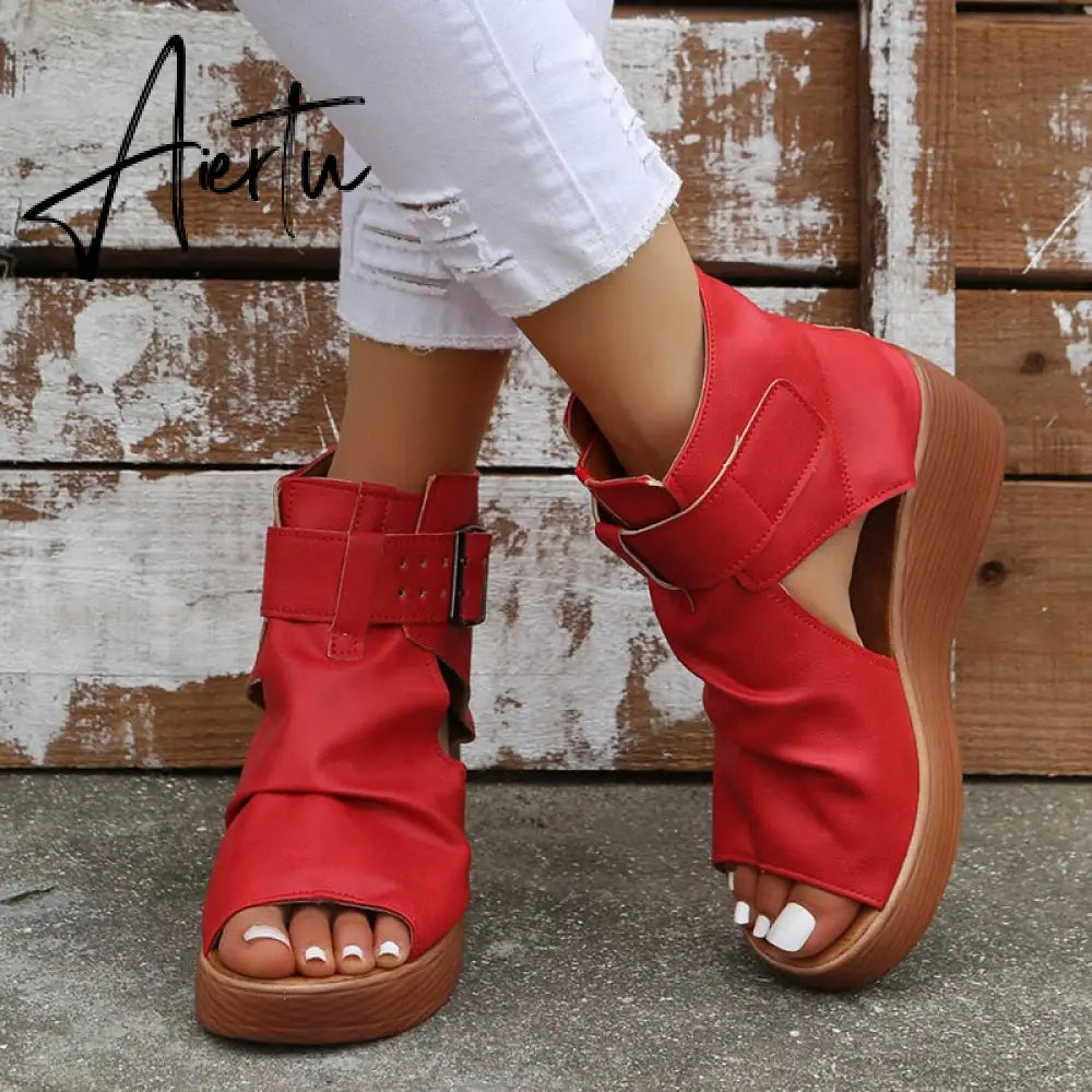 Aiertu Women Wedges Sandals High Heels Summer Platform Shoes Aiertu