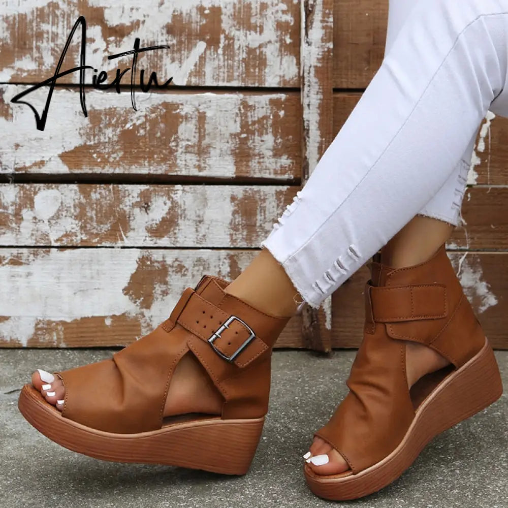 Aiertu Women Wedges Sandals High Heels Summer Platform Shoes Aiertu