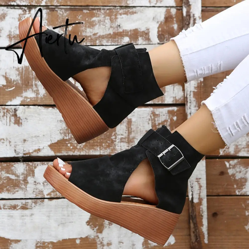 Aiertu Women Wedges Sandals High Heels Summer Platform Shoes Aiertu