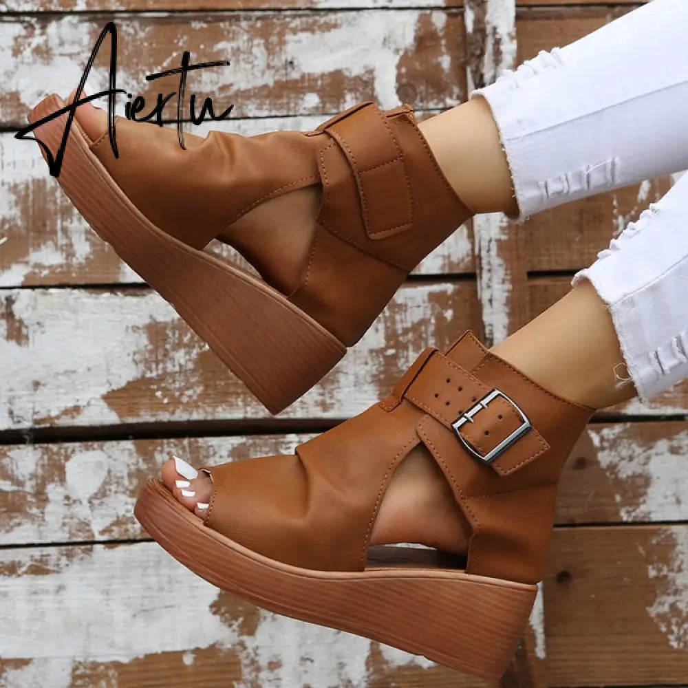 Aiertu Women Wedges Sandals High Heels Summer Platform Shoes Aiertu
